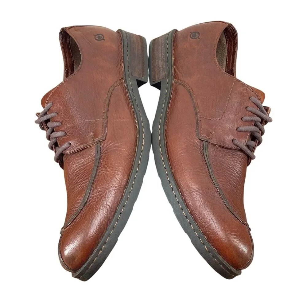Born‎ Men's Sz 10 Casual Oxford Style Brown Leather Lace Up Round Toe